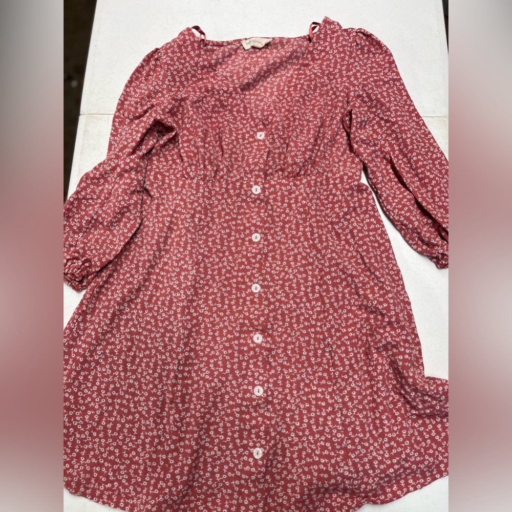 Size Small Pink Dress with White Flowers